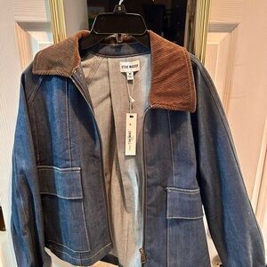 Steve Madden Denim Jacket with Corduroy Collar